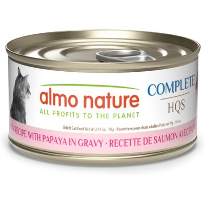 Almo Nature Almo Nature Complete HQS Salmon with Papaya Wet Cat Food, 2.47-oz can, case of 12