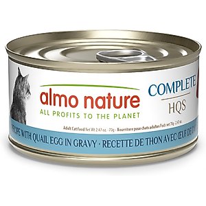 Almo Nature HQS Complete Tuna with Quail Egg Wet Cat Food, 2.47-oz can, case of 12