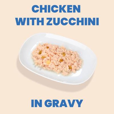 Show full view: Almo Nature HQS Complete Chicken with Zucchini Wet Cat Food, 2.47-oz can, case of 12 slide 3 of 9