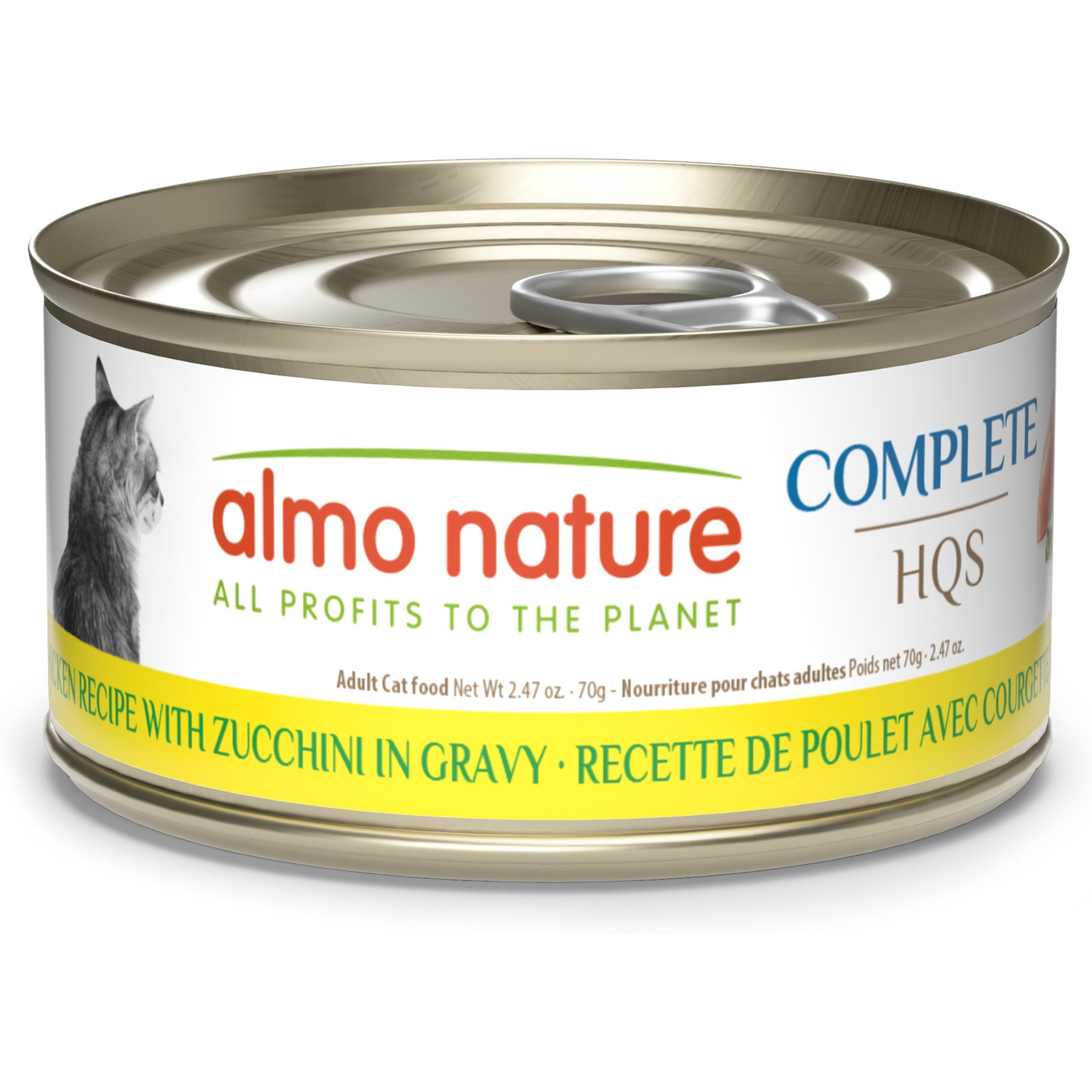 Almo Nature Complete HQS Chicken with Zucchini Wet Cat Food, 2.47-oz can, case of 12