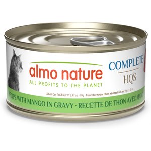 Almo Nature HQS Complete Tuna with Mango Wet Cat Food, 2.47-oz can, case of 12