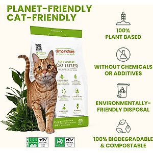 Almo Nature Unscented Clumping Plant-Based Natural Cat Litter, 10-lb bag