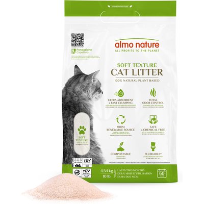 Almo Nature Almo Nature Soft Texture Cat Litter Unscented Clumping Plant-Based Natural Cat Litter, 10-lb bag