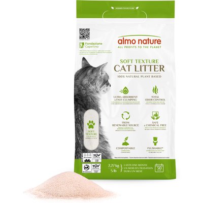 Almo Nature Almo Nature Soft Texture Cat Litter Unscented Clumping Plant-Based Natural Cat Litter, 5-lb bag