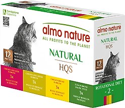 Almo Nature HQS Natural Rotational Diet Chicken Selections & Tuna Pacific Style Variety Pack Canned Cat Food, 2.47-oz, case of 12