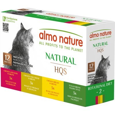 Almo Nature Almo Nature Natural HQS Rotational Diet Chicken Selections & Tuna Pacific Style Variety Pack Cat Food, 2.47-oz can, case of 12