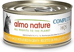 Almo Nature HQS Complete Chicken with Sweet Potatoes Grain-Free Canned Cat Food, 2.47-oz, case of 12