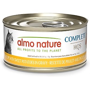 Almo Nature HQS Complete Chicken with Sweet Potatoes Grain-Free Canned Cat Food, 2.47-oz, case of 12