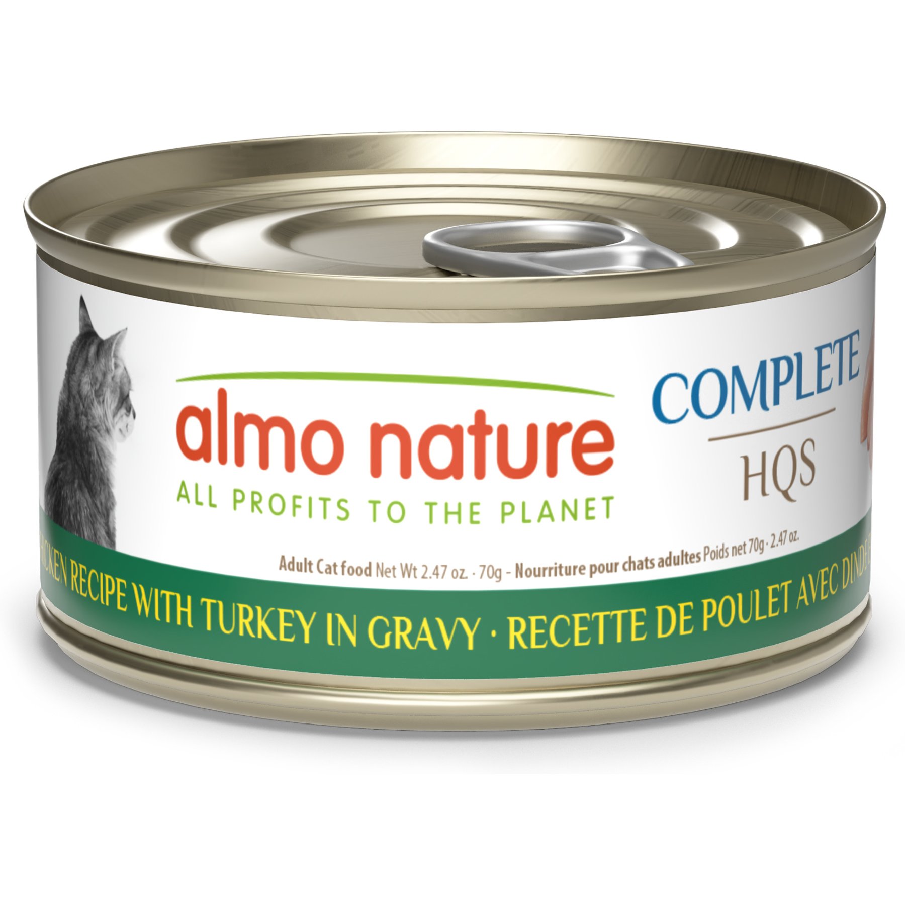 Almo Nature Complete HQS Grain-Free Chicken with Turkey Cat Food, 2.47-oz can, case of 12