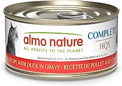 Almo Nature HQS Complete Chicken with Duck Grain-Free Canned Cat Food, 2.47-oz, case of 12