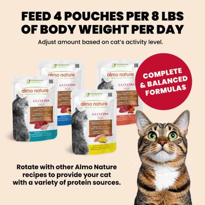 Show full view: Almo Nature HQS La Cucina Chicken with Pineapple Grain-Free Cat Food Pouches, 1.94-oz, case of 12 slide 8 of 12