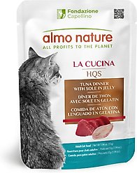 Almo Nature HQS La Cucina Tuna with Sole Grain-Free Cat Food Pouches, 1.94-oz, case of 12
