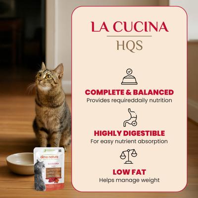 Show full view: Almo Nature HQS La Cucina Tuna with Lobster Grain-Free Cat Food Pouches, 1.94-oz, case of 12 slide 4 of 11