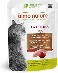 Almo Nature HQS La Cucina Chicken with Apple Grain-Free Cat Food Pouches, 1.94-oz, case of 24