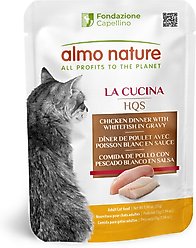 Almo Nature HQS La Cucina Chicken with Whitefish Grain-Free Cat Food Pouches, 1.94-oz, case of 12