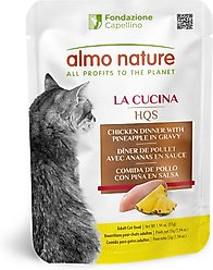 Almo Nature HQS La Cucina Chicken with Pineapple Grain-Free Cat Food Pouches, 1.94-oz, case of 12