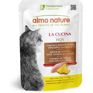 Almo Nature HQS La Cucina Chicken with Pineapple Grain-Free Cat Food Pouches, 1.94-oz, case of 12