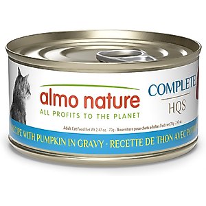 Almo Nature HQS Complete Tuna Recipe with Pumpkin Grain-Free Canned Cat Food, 2.47-oz, case of 12