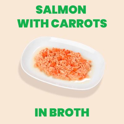 Show full view: Almo Nature HQS Natural Salmon with Carrots in Broth Grain-Free Canned Cat Food, 2.47-oz, case of 24 slide 3 of 11