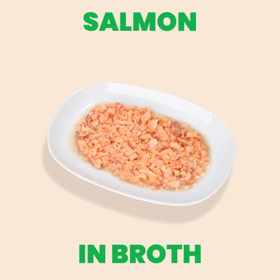 Show full view: Almo Nature HQS Natural Salmon in Broth Grain-Free Canned Cat Food, 2.47-oz, case of 24 slide 3 of 11