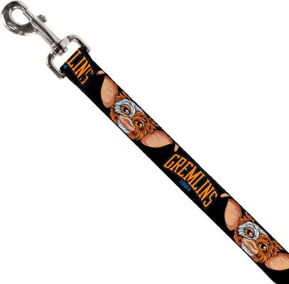 Show full view: Buckle-Down Warner Bros. Gremlins 1984 Gizmo Face Close Up Polyester Dog Leash, Black, 4-ft long, 1-in wide slide 2 of 2