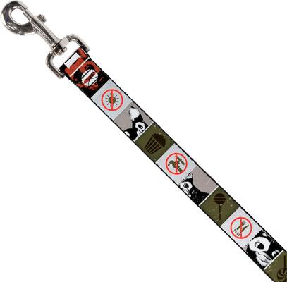 Show full view: Buckle-Down Warner Bros. Gremlins Gizmo Poses Rules Blocks Polyester Dog Leash, 4-ft long, 1-in wide slide 2 of 2