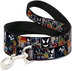 Buckle-Down Marvel Comics Venom Comic Book Panels Polyester Dog Leash, Black, 6-ft long, 1-in wide