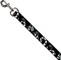 Buckle-Down Warner Bros. Beetlejuice Sandworm Healftone Repeat Polyester Dog Leash, Black, 4-ft long, 1-in wide slide 2 of 2