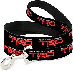 Buckle-Down Toyota Racing Development Logo Polyester Dog Leash, Black, 6-ft long, 1-in wide