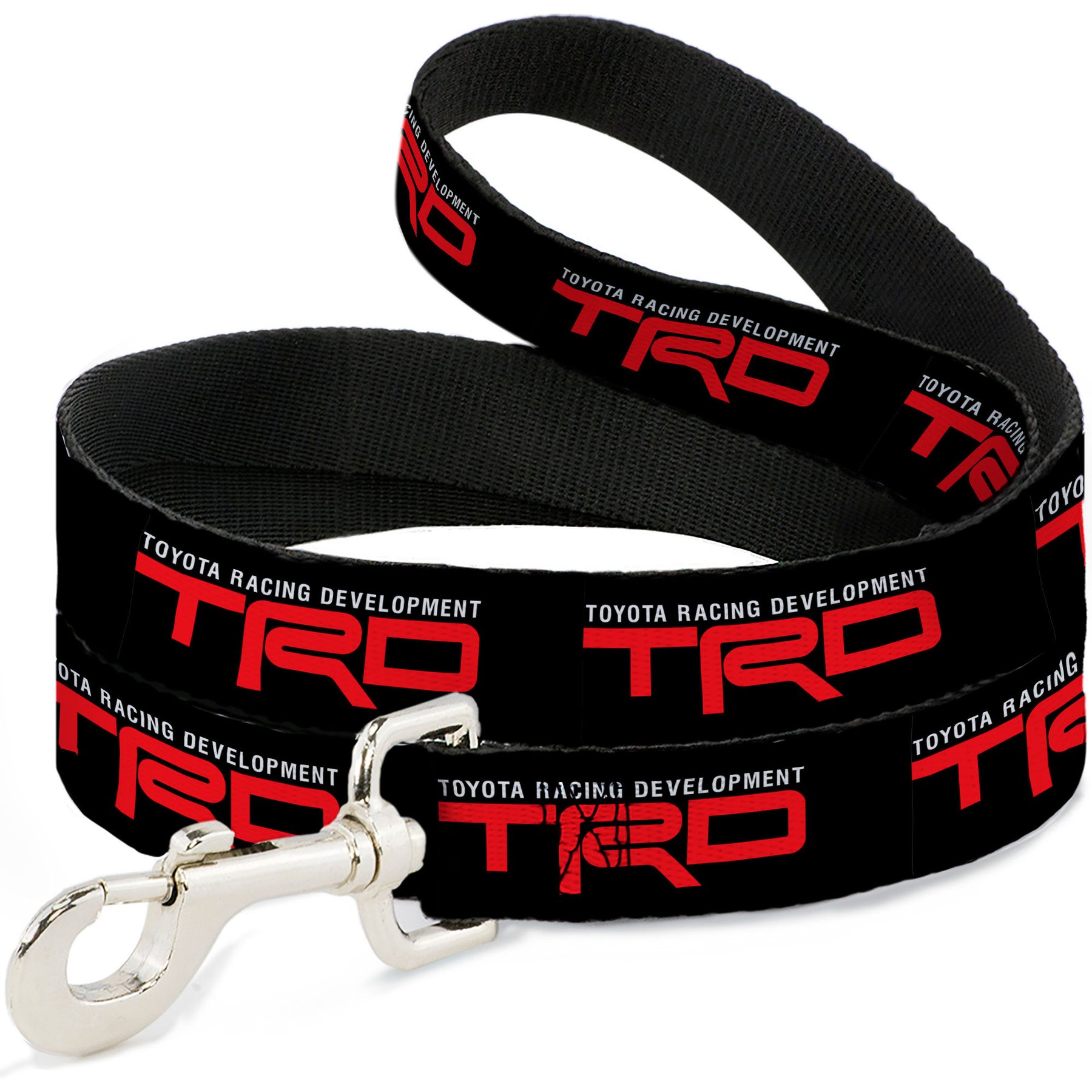 Buckle-Down Toyota Racing Development Logo Polyester Dog Leash, Black, 4-ft long, 1-in wide