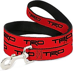 Buckle-Down Toyota Racing Development TRD Logo Polyester Dog Leash, Red, 6-ft long, 1-in wide