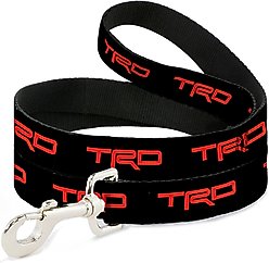 Buckle-Down Toyota Racing Development TRD Logo Polyester Dog Leash, Black, 6-ft long, 1-in wide