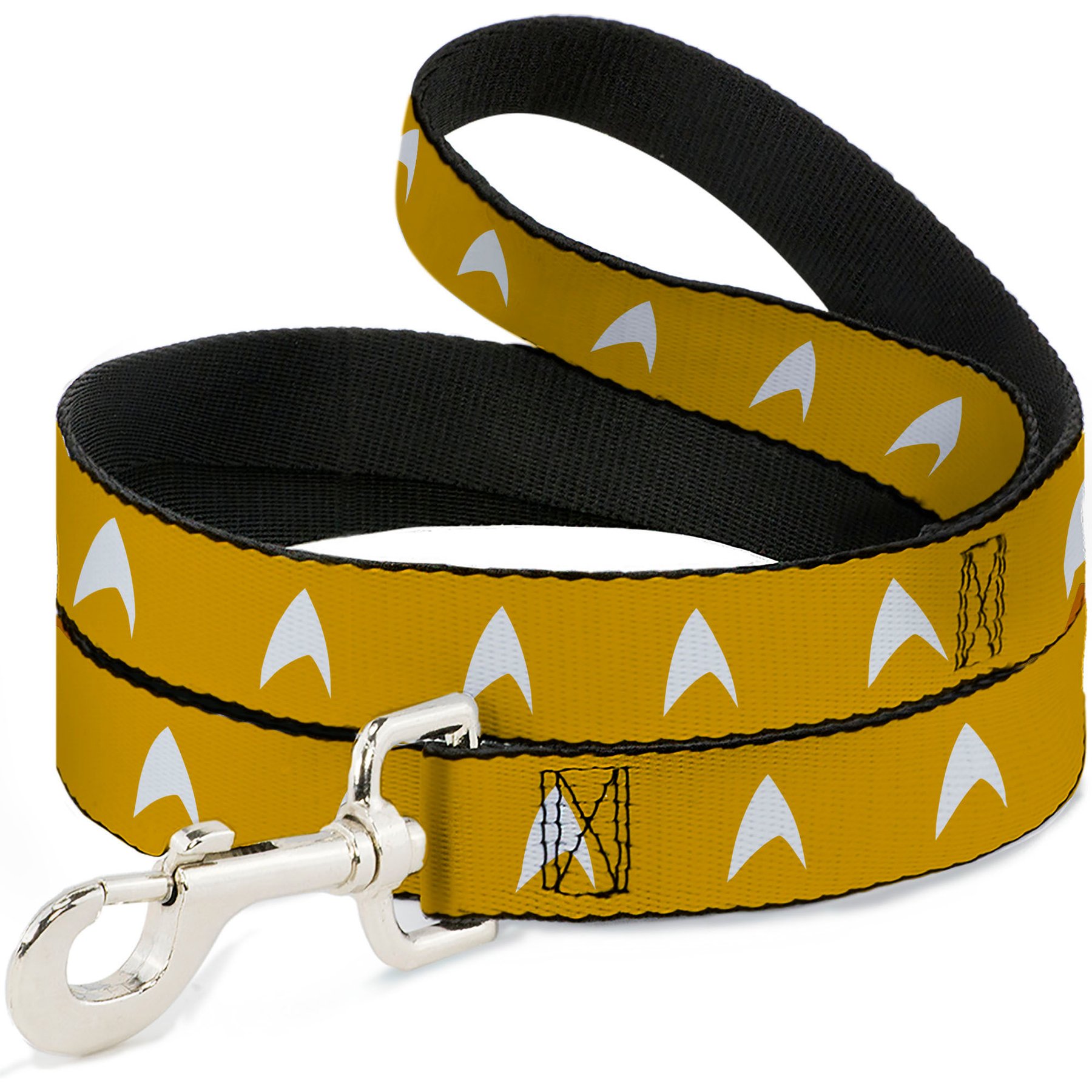 Buckle-Down Star Trek Starfleet Insignia Polyester Dog Leash, Yellow, 6-ft long, 1-in wide