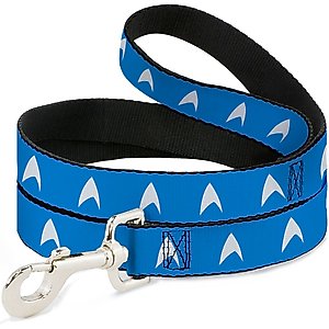 Buckle-Down Star Trek Starfleet Insignia Polyester Dog Leash, Blue, 4-ft long, 1-in wide