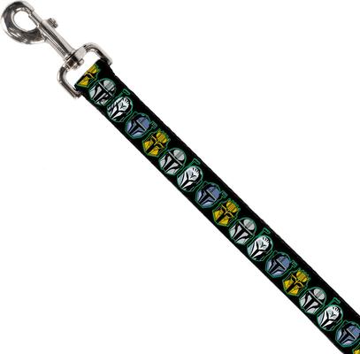 Show full view: Buckle-Down Star Wars the Mandalorian Helmets Polyester Dog Leash, 6-ft long, 1-in wide slide 2 of 2