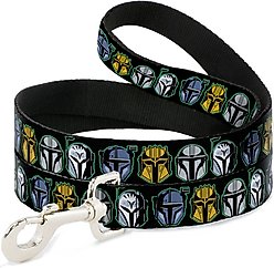 Buckle-Down Star Wars the Mandalorian Helmets Polyester Dog Leash, 6-ft long, 1-in wide