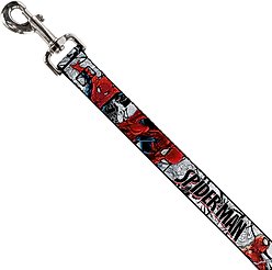 Buckle-Down Marvel Comics Spider Man Action Poses Comic Scenes Polyester Dog Leash, White, 6-ft long, 1-in wide slide 2 of 2