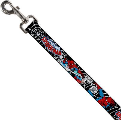 Show full view: Buckle-Down Marvel Comics Spider Man In Action Polyester Dog Leash, Black, 4-ft long, 1-in wide slide 2 of 2