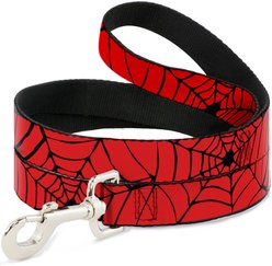 Buckle-Down Marvel Comics Spiderweb Polyester Dog Leash, Red, 6-ft long, 1-in wide