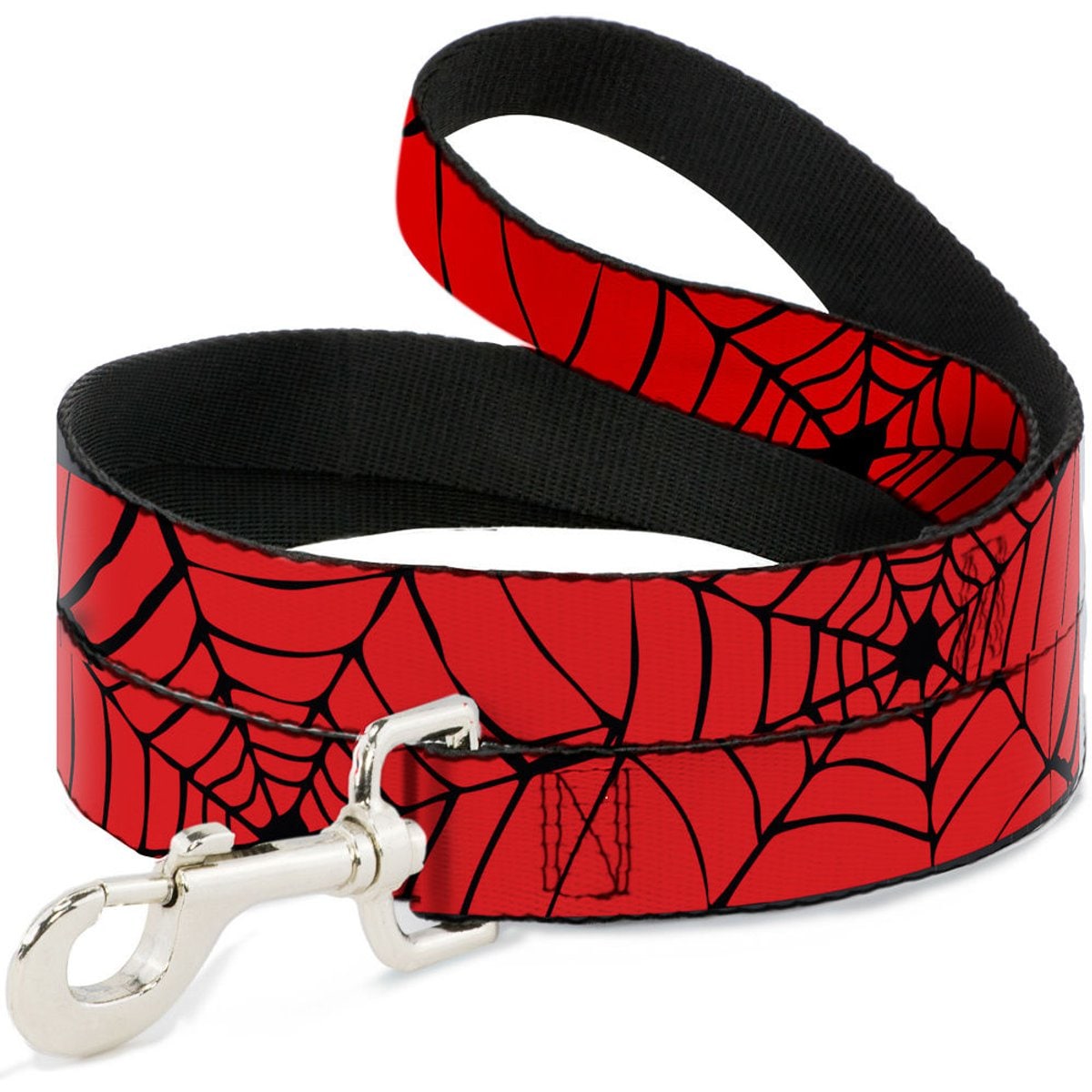 Buckle-Down Marvel Comics Spiderweb Polyester Dog Leash, Red, 4-ft long, 1-in wide