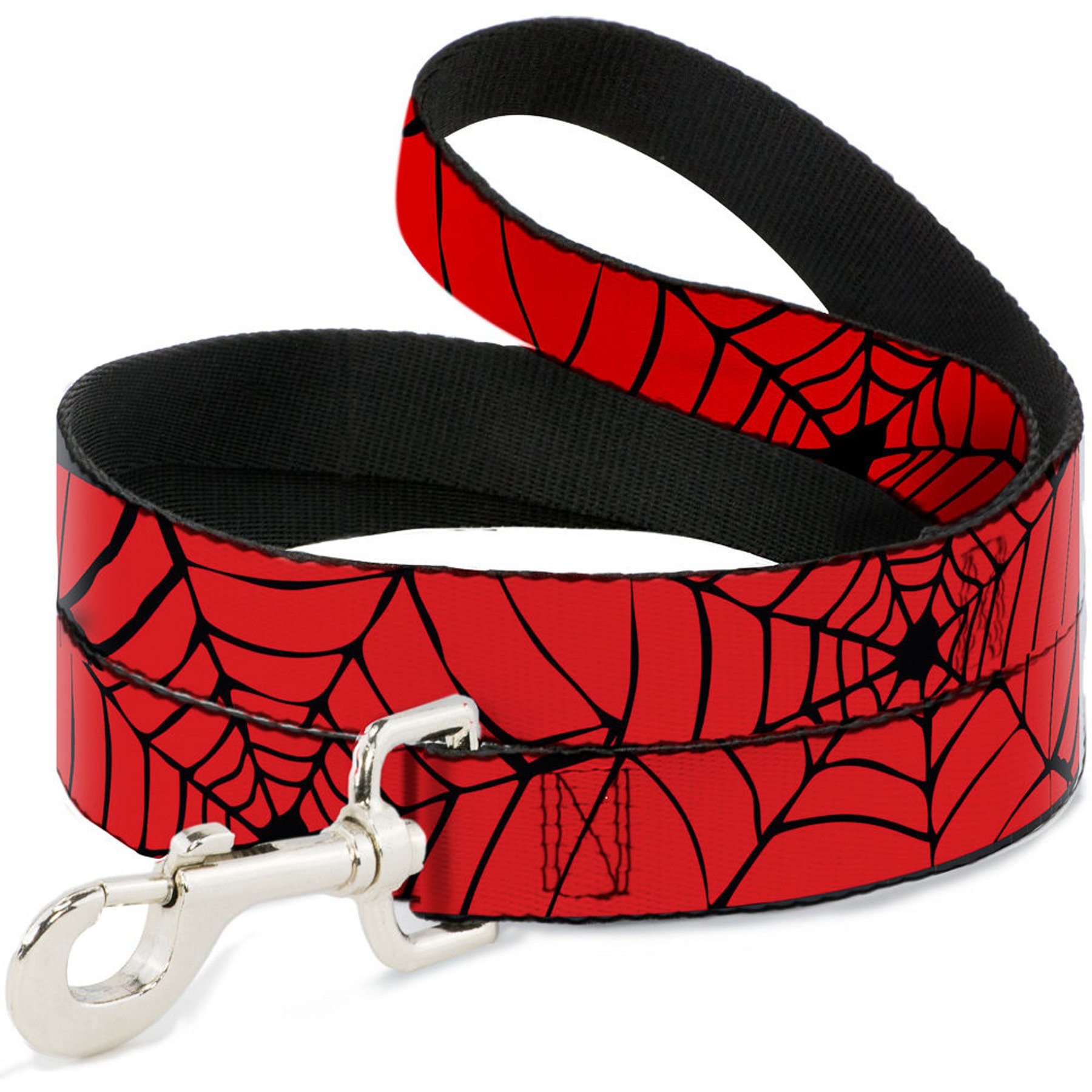 Buckle-Down Marvel Comics Spiderweb Polyester Dog Leash, Red, 6-ft long, 1-in wide