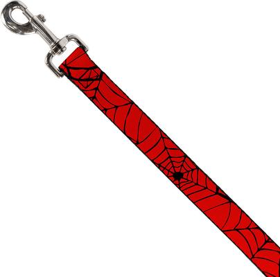 Show full view: Buckle-Down Marvel Comics Spiderweb Polyester Dog Leash, Red, 6-ft long, 1-in wide slide 2 of 2