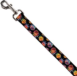 Buckle-Down Rick & Morty Vaporwave Expressions Scattered Polyester Dog Leash, 6-ft long, 1-in wide slide 2 of 2
