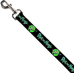 Buckle-Down Rick & Morty Title Logo & Portal Pose Polyester Dog Leash, 4-ft long, 1-in wide slide 2 of 2