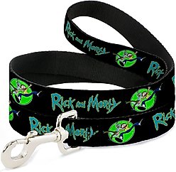 Buckle-Down Rick & Morty Title Logo & Portal Pose Polyester Dog Leash, 4-ft long, 1-in wide