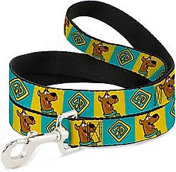 Buckle-Down Scooby Doo Pose & Dog Tag Blocks Polyester Dog Leash, 6-ft long, 1-in wide