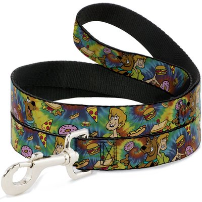 Buckle-Down Buckle-Down Scooby Doo & Shaggy Poses Munchies Tie-Dye Polyester Dog Leash, 6-ft long, 1-in wide