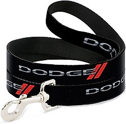 Buckle-Down Dodge Red Rhombus Repeat Polyester Dog Leash, Black, 6-ft long, 1-in wide