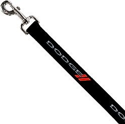 Buckle-Down Dodge Red Rhombus Repeat Polyester Dog Leash, Black, 6-ft long, 1-in wide slide 2 of 2