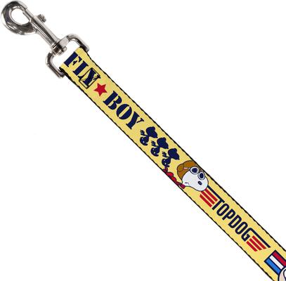 Show full view: Buckle-Down Peanuts Snoopy Fly Boy Top Dog Flying Ace Polyester Dog Leash, Yellow, 6-ft long, 1-in wide slide 2 of 2